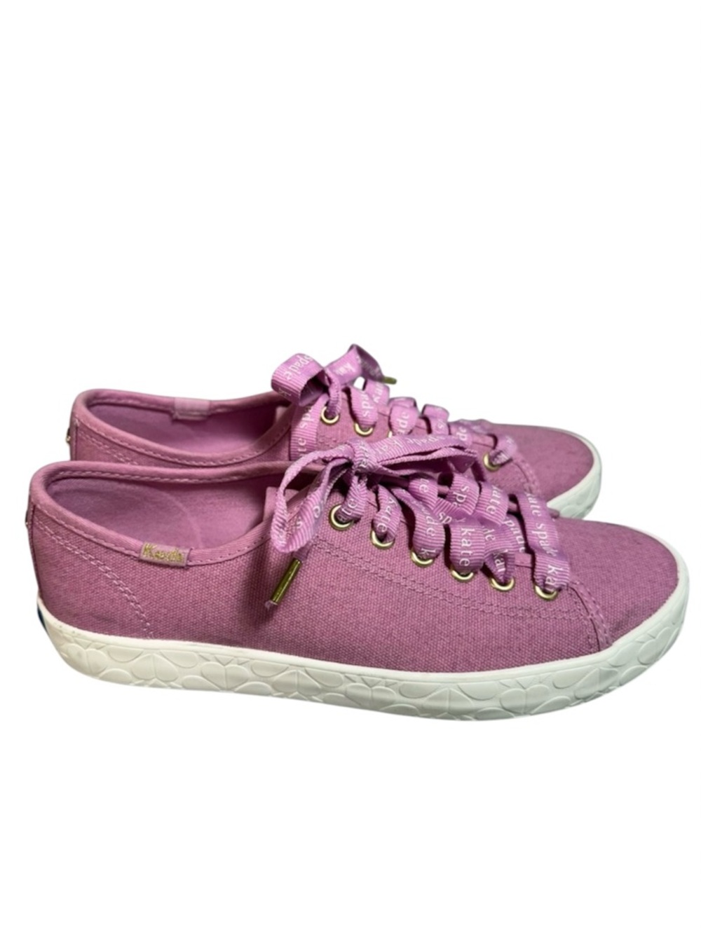 Kate Spade KEDS Pink Canvas Lace-Up Sneakers